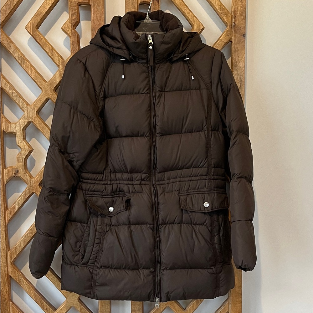 Lands' End Women's Dark Brown coat with detachable hood